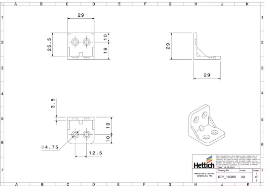 Hettich Kunststoff-Winkel Kunststoff weiss, 30 x 30 x 30mm - Diverse Möbelbeschläge und Zubehör