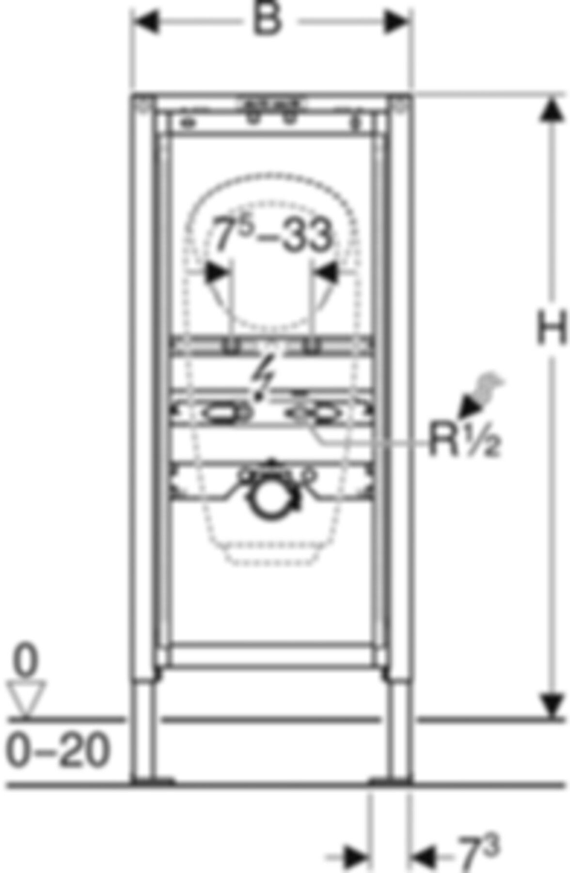 Urinal-Element Universal, Typ 112/130 Keramik int.Urinalsteuerung 111.628.00.2 - Geberit-Duofix