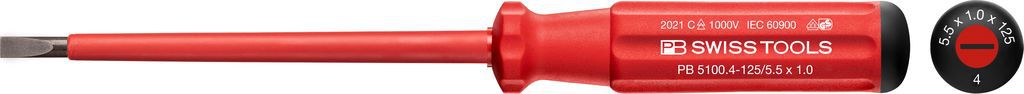 PB Schraubenzieher, SWISS-GRIP, Schlitz PB 5100, Gr.4, L= 125/230 mm, Elektriker - Schraubenzieher