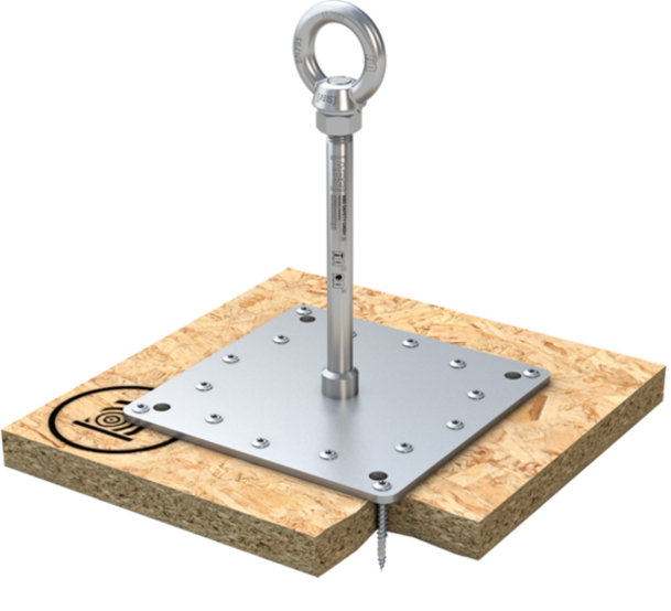 Anschlagpunkt mit Grundplatte Holz LX-H-400-16 ABS-Lock X-H-16 - ABS Absturzsicherung