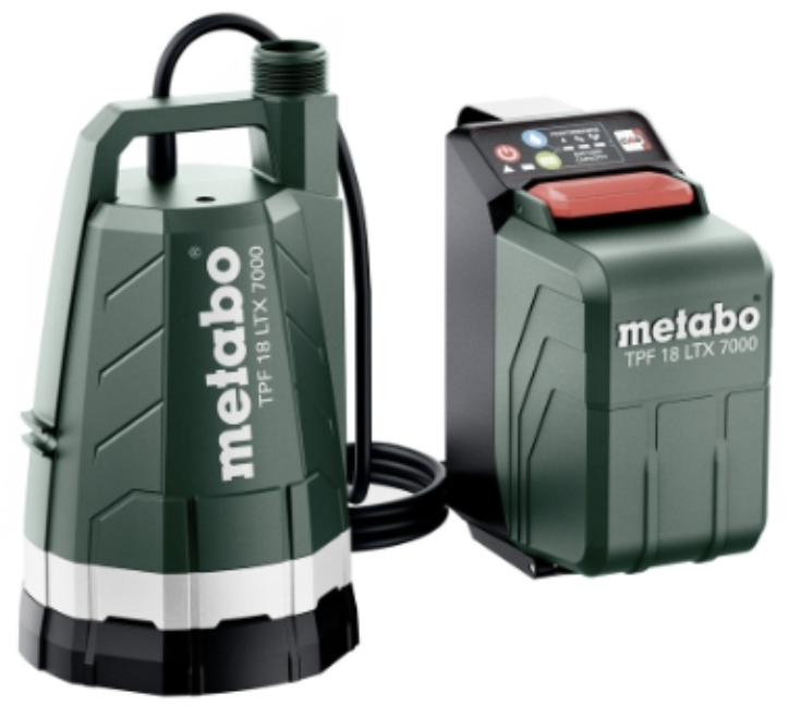 Akku-Tauchpumpe TPF 18 LTX 7000 18 V, Kabel 7m, 7'000l/h, Solo im Karton - Metabo Elektrowerkzeuge