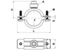 Universalrohrsch. Inox m/Gummi 1" 32-37mm ohne Muffe, M8/M10/1/2" 50.504RK - Schänis-Rohrschellen + Zubehör INOX