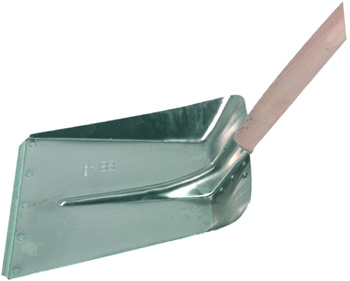 Wegmacherschaufel Alu, gehärtet, blank B= 330mm, Gr.1, Stahlkante, mit Stiel - Bauwerkzeuge