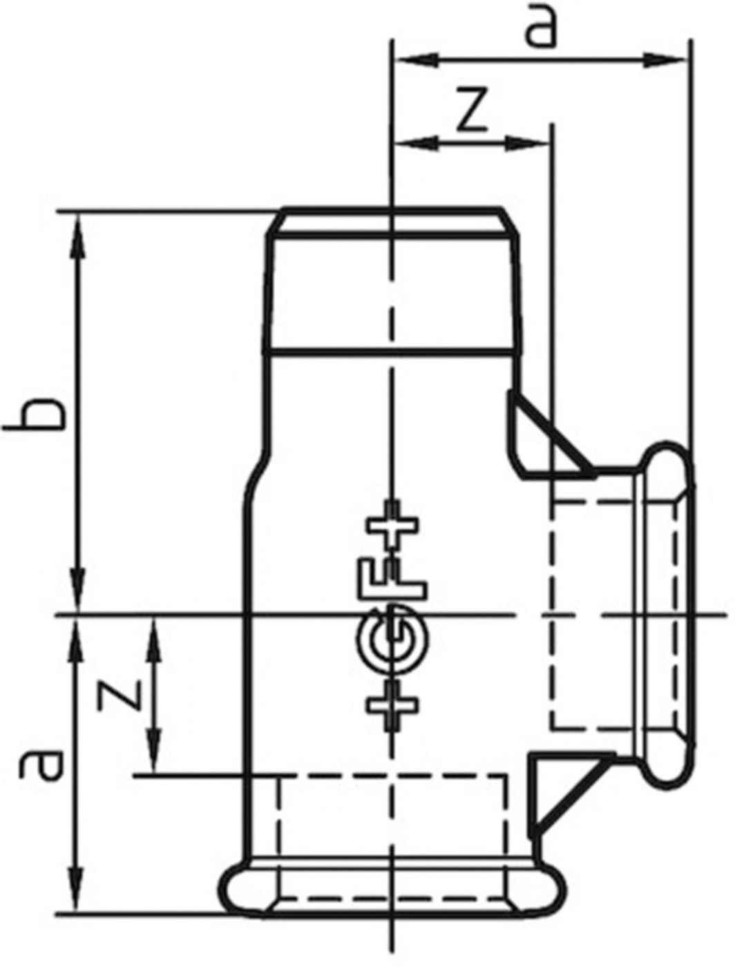 T-Stück 134 S 11/2" 770 134 108 - GF schw. Tempergussfittings