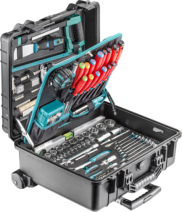 TECHNOCRAFT PP-Werkzeugkoffer "PRO TROLLEY" IP65 213 tlg., PB + KNIPEX , fahrbar , Wasserdicht - Werkzeugkoffer,Sortimentskoffer,Behälter
