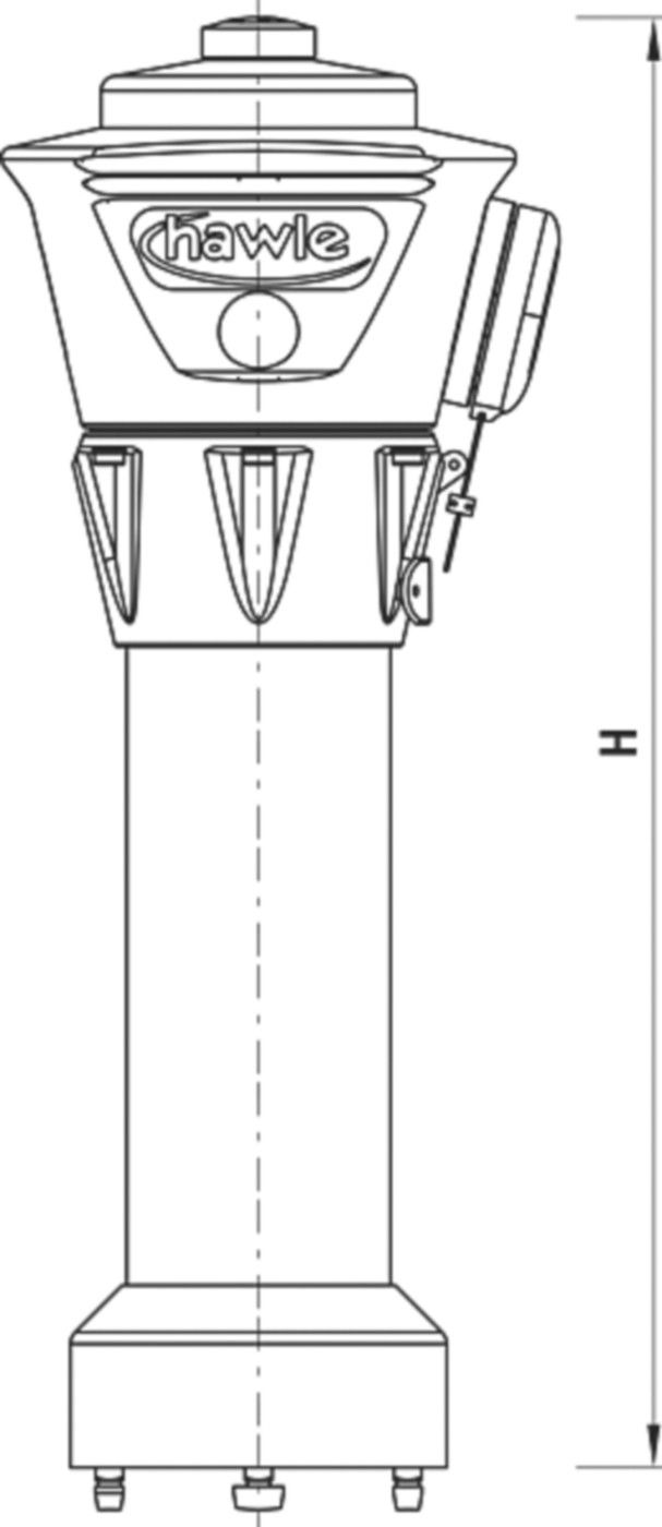 Oberteil H4-HV INOX N531, runder Übergangsflansch Storzdeckel Typ 2, rubinrot - Hawle Hydranten