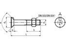 Senkschr mit Nase + 6-kt Mu St vzb BN279 DIN604MU M12x70 - Bossard Schrauben