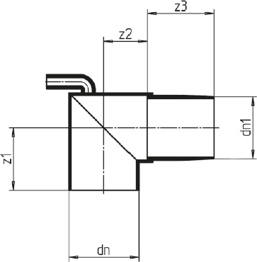 PEHD Tauchbogen mit Griff NW: 400mm 90° - PE Formstücke spezial
