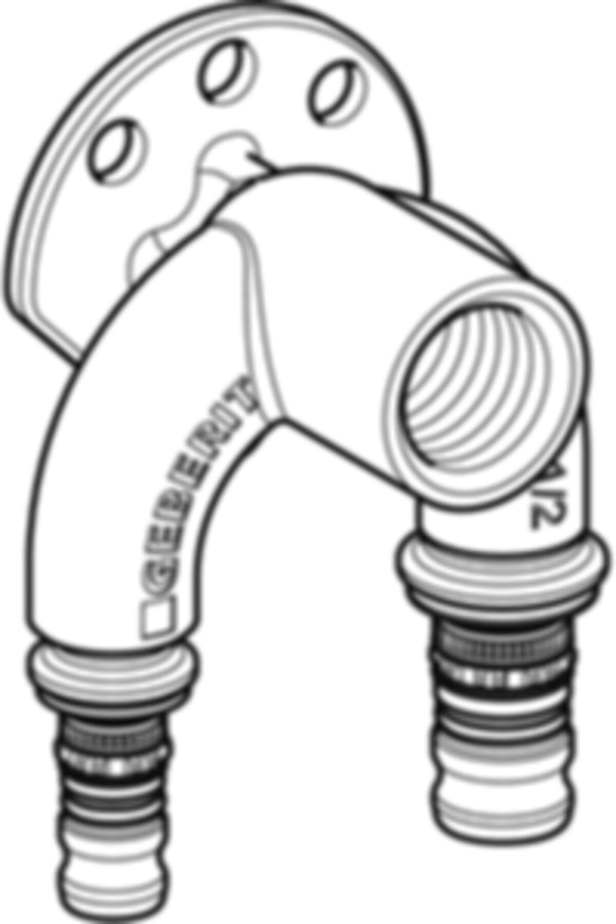 Doppelanschlusswinkel 90° 1/2"-20-26mm 603.274.00.5 - Geberit-Mepla-Formstücke