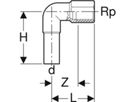 Übergangswinkel 90° m/IG 15mm-1/2" 33203 mit Steckende - Mapress-Sanitär-Presssystem-Formstücke
