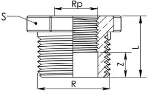 Reduktionsnippel 8241 3/8"- 1/4" - Rotguss-Gewindefittings