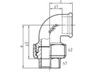 Winkelverschr. 96 V 1/2" m/Kegeld. 770 096 204 - GF verz. Tempergussfittings