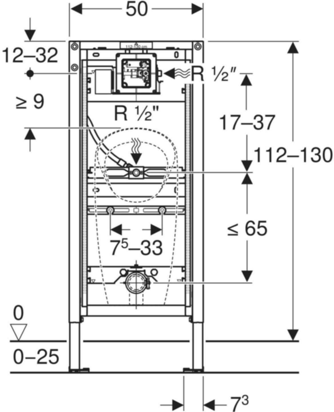 Urinal-Element Universal Typ 112/130 UP-Urinalsteuerung 111.677.00.2 - Geberit-Duofix