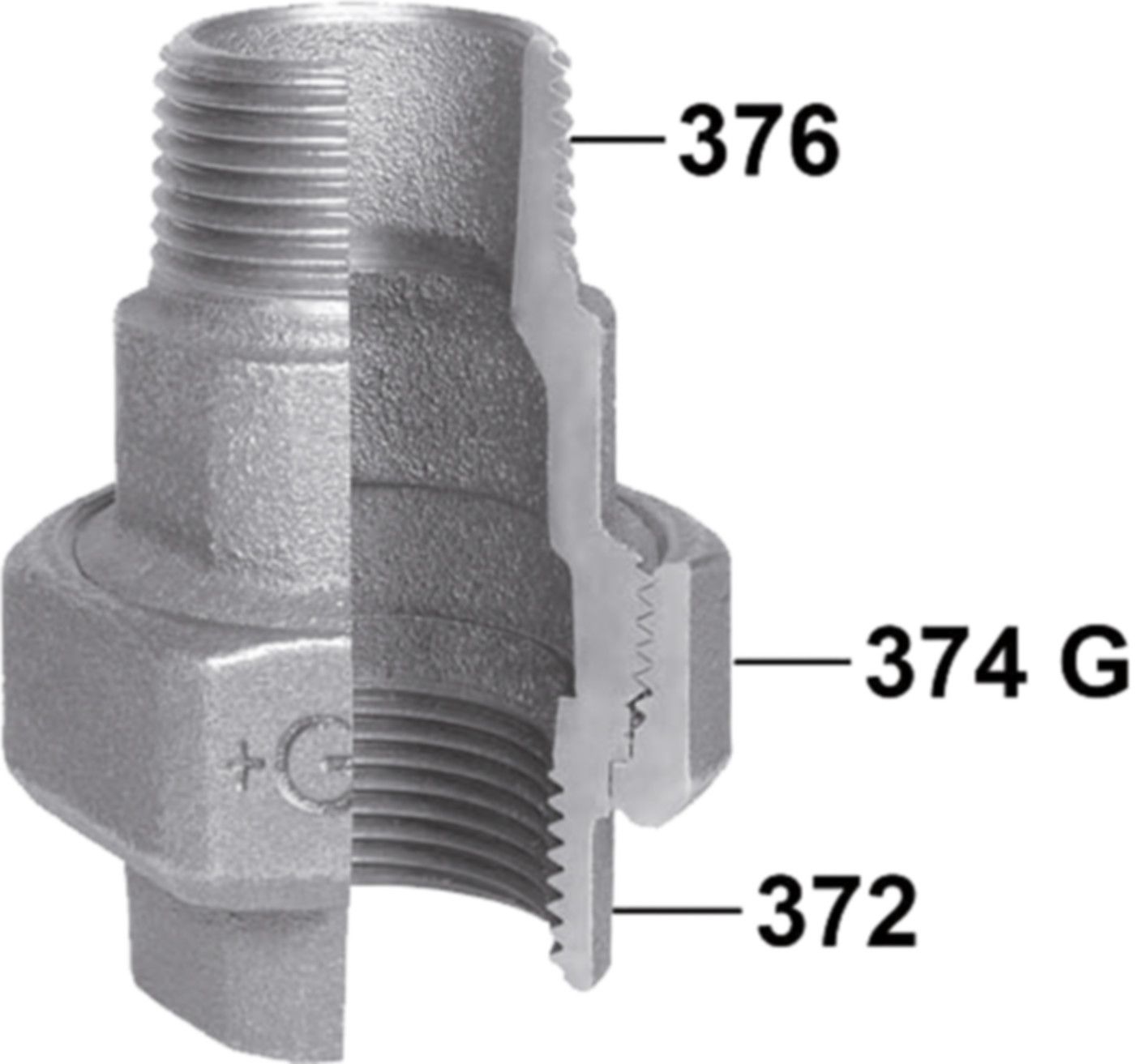 Verschraubung 335 V 11/2" flachd. 770 335 208 - GF verz. Tempergussfittings