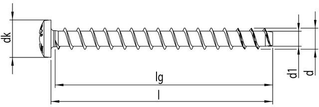 MULTI-MONTI Betonschrauben, MMS-PLUS-P PanHead T30, blau verz., Ø 6.0 x 30mm - Beton- und Maurerschrauben