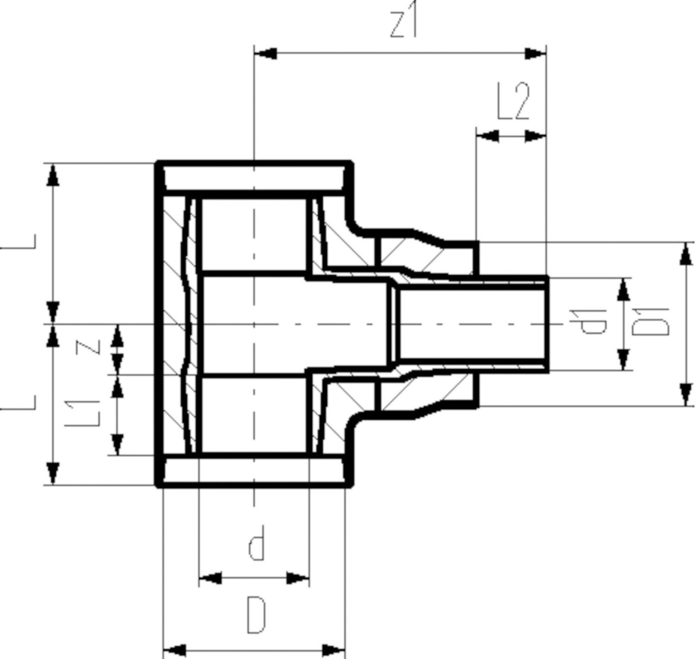 COOL-FIT T-Stück reduziert vorisoliert 90/140mm x 75/125mm 738 204 223 - GF COOL-FIT 2.0