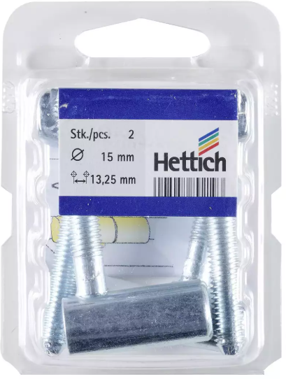 Hettich Einbohrband verzinkt, 15 x 55mm, Traglast 40kg, à 2 Stk - Diverse Möbelbeschläge und Zubehör