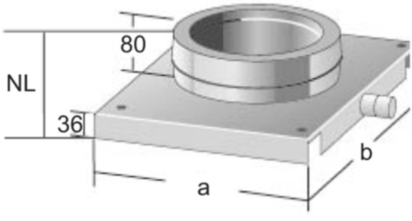 Alkon Fussteil für Wand-/Bodenmontage 6KDFT080 d 80 mm - Kaminsystem V4A doppelwandig