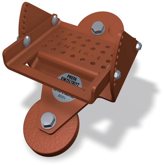 PREFA Einzeltritt inkl. Senkkopfschrauben, P.10 Oxydrot, 120071 - PREFA Dachsysteme