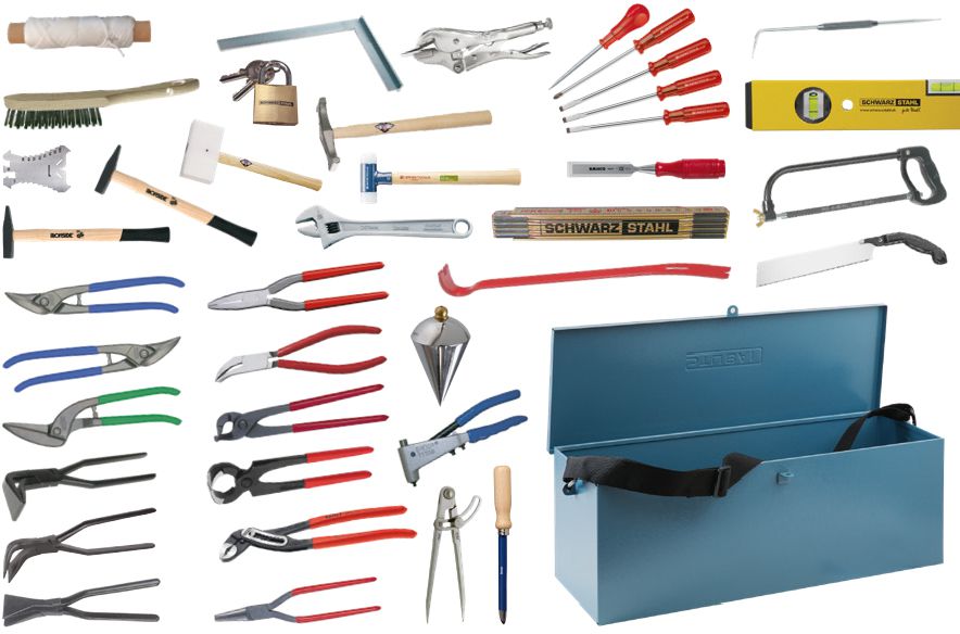 Spengler-Werkzeugkiste 41-tlg. Erdi , Stubai , Picard , PB , Knipex - Spenglerwerkzeuge