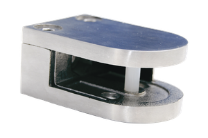 Glashalter runde Form gerade Chromstahl geschliffen 128541 - INOXTECH-Handlauf-/Geländer-System