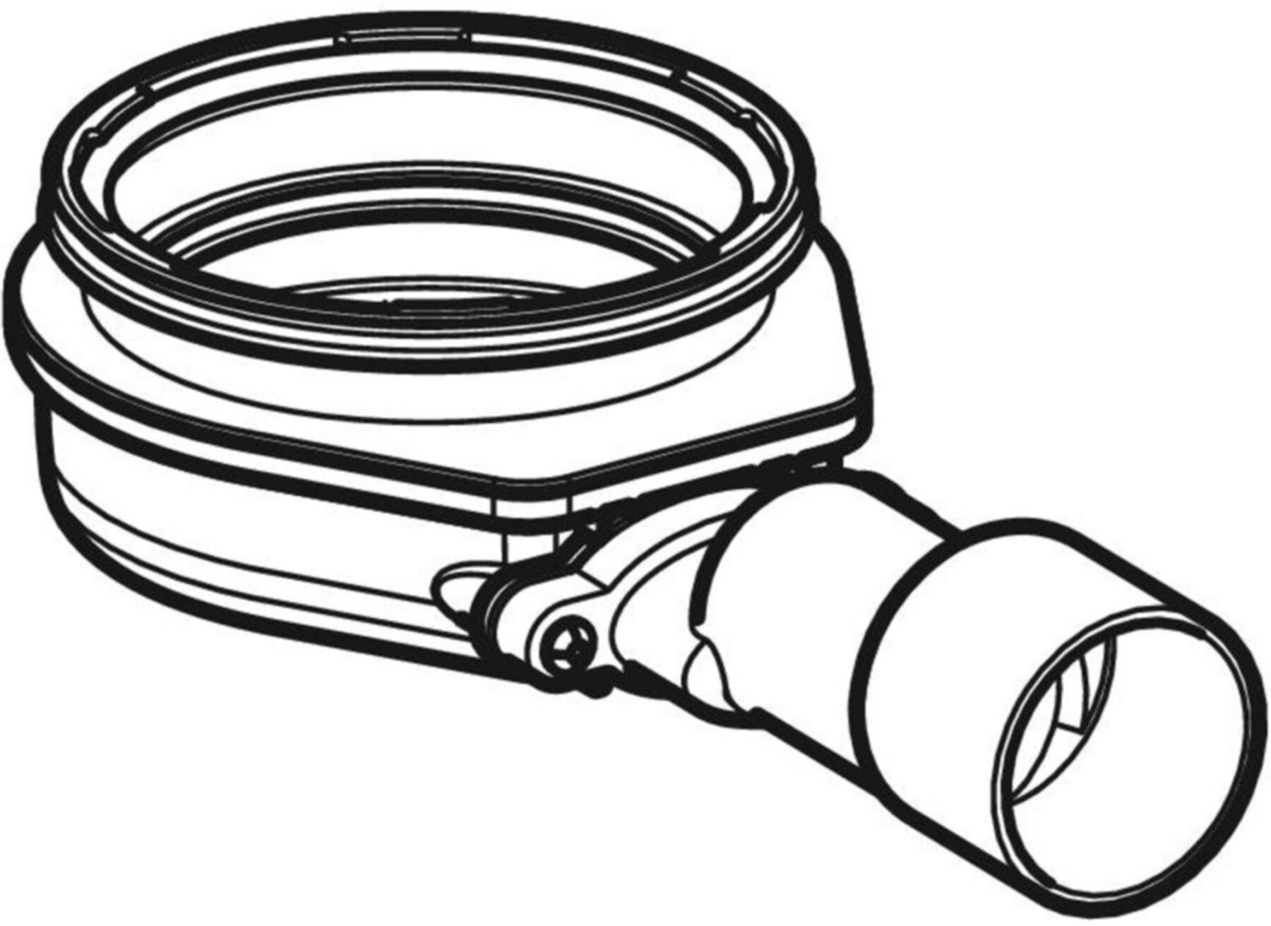 Grundkörper für Bodeneinlauf Varino horizontal 63/50mm 388.034.00.1 - Geberit-PE-Formstücke