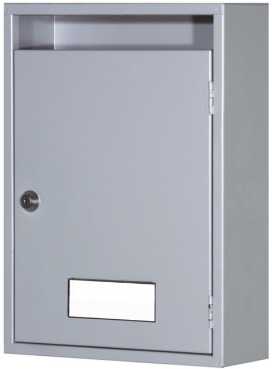 Select Hochformat, BxHxT=250x350x100mm Stahlblech, grau - Briefkasten Huber