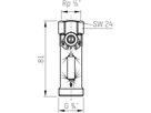 Abgleichventil Setter Inline AV 23 DN 15 223.1208.000 IG/AG Anz. 2.0-8.0 l/min. - Taconova