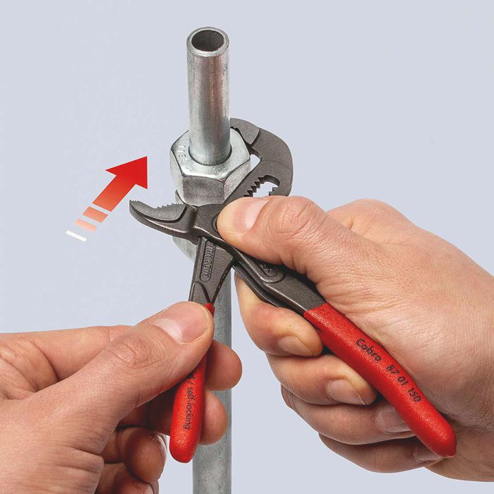 KNIPEX Wasserpumpenzange "Cobra" 8701, L= 150 mm, -32 mm, PVC-Griffhülle - Zangen, Schneiden