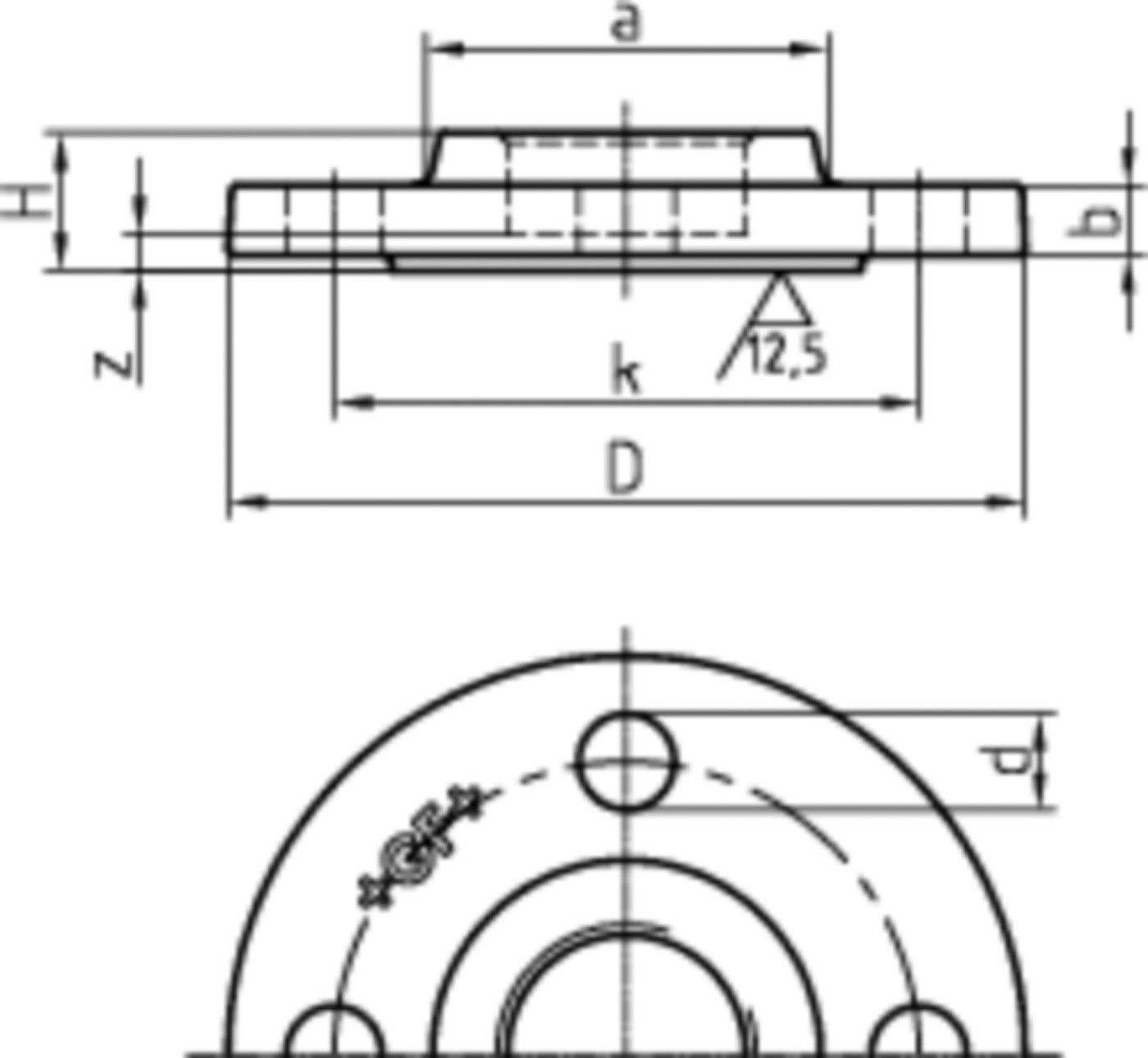 Flansch PN 16 329 S 3/4" 4-Loch 770 329 105 - GF schw. Tempergussfittings