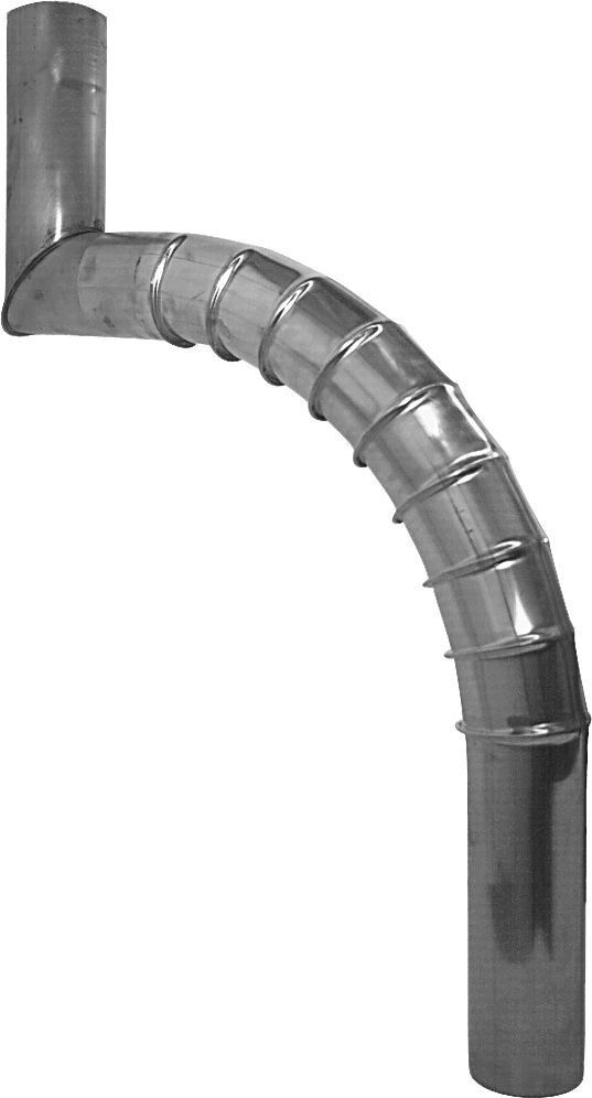 Schwanenhals gepresst 100 mm 297 A = 301- 600 mm - Zink Spenglereihalbfabrikate