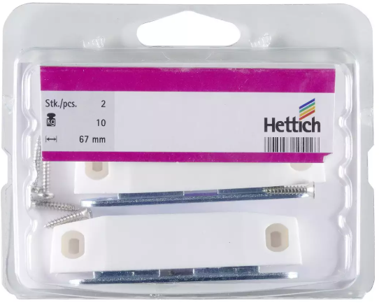 Hettich Magnetschnäpper weiss, 17 x 19mm, Haltekraft 8kg, à 2 Stk - Diverse Möbelbeschläge und Zubehör