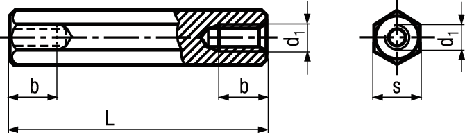 6-kt Distanzh I-Gew beids Ms vni BN3320 M3x35SW5,5 - Bossard Schrauben
