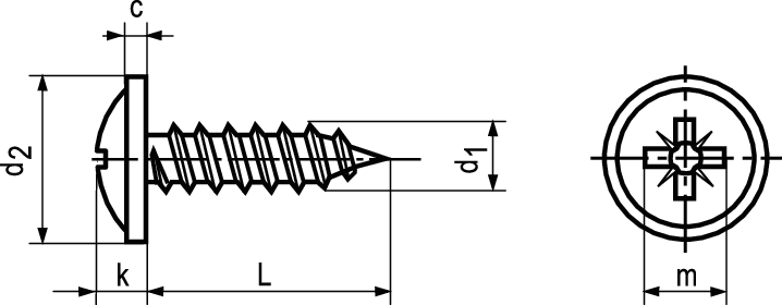 Lins-Blechschr Pozi Bund+Spitze vzb BN14072 DIN968C 3,5x13 - Bossard Schrauben