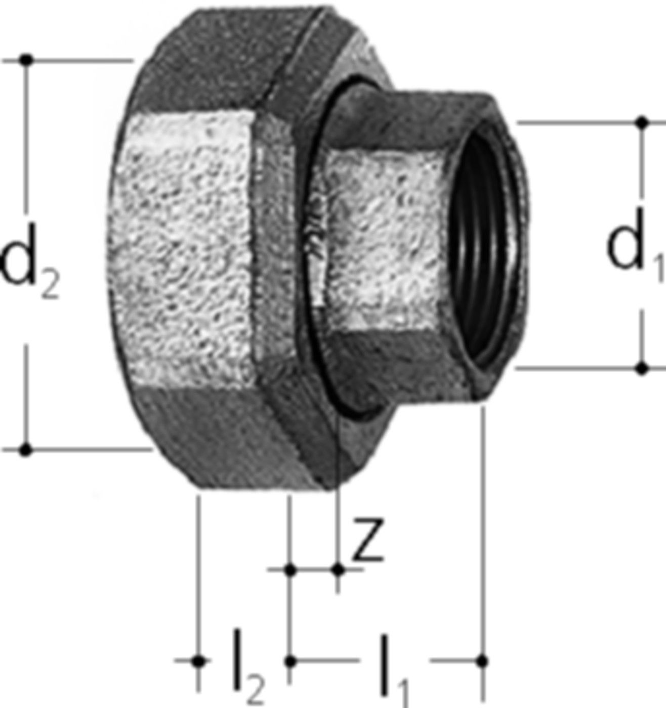 Verschraubung IG 2"-23/4" 8204.640 Verzinkt - JRG Armaturen