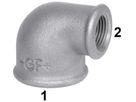 Winkel 90° red. 90 V 11/2"- 3/4" 770 090 225 - GF verz. Tempergussfittings