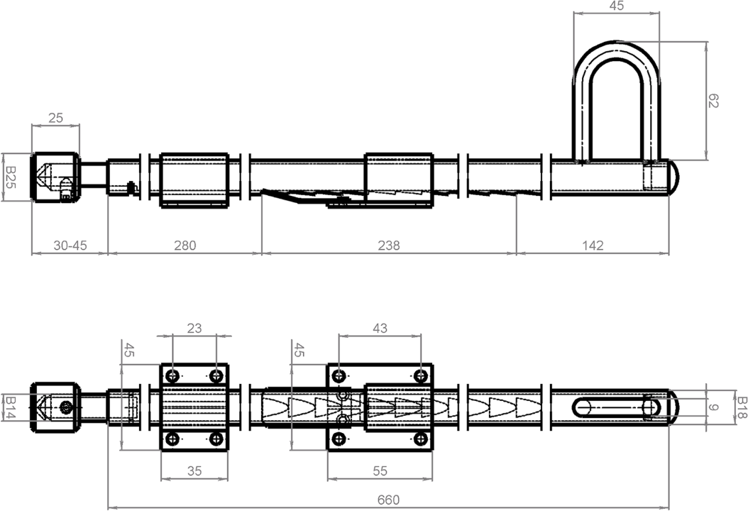 SCHÄNIS Torfeststeller, mit gefederter Spitze Höhe=720mm, Hub=250mm, verzinkt - Türöffner, Türschliesser, Türfeststeller
