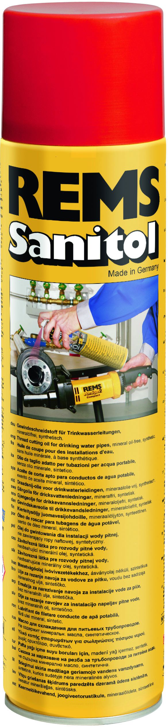 REMS Sanitol mineralölfreier Gewindeschneidstoff Spraydose à 600ml, für Trinkwasserleitungen - Sanitärwerkzeuge