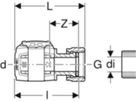 Anschluss gerade 16mm-1/2" mit Überwurfmutter 619.490.22.1 - Geberit FlowFit-Rohre/Formstücke