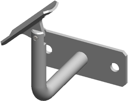 Geschw. Wandkonsole eck. waagr. bewegl. HI. 33.7 mm Stab 12 mm geschl. 1.4301 - INOXTECH-Handlauf-/Geländer-System
