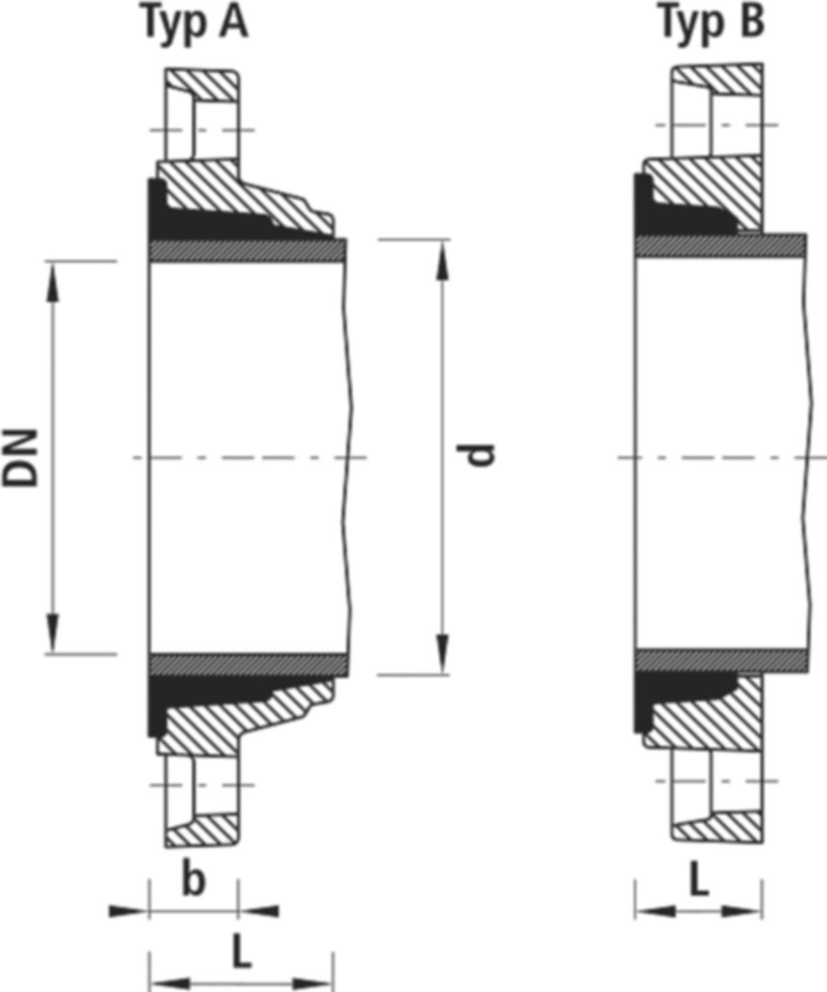 Zweikammer-Flansch für Stahlrohre 7130 PN 10/16 DN 125 / AD 133mm - Hawle Flanschformstücke