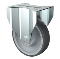 Bockrolle verzinkt Radø 100x30mm, Gummi Platte=105x85mm - Transportrollen
