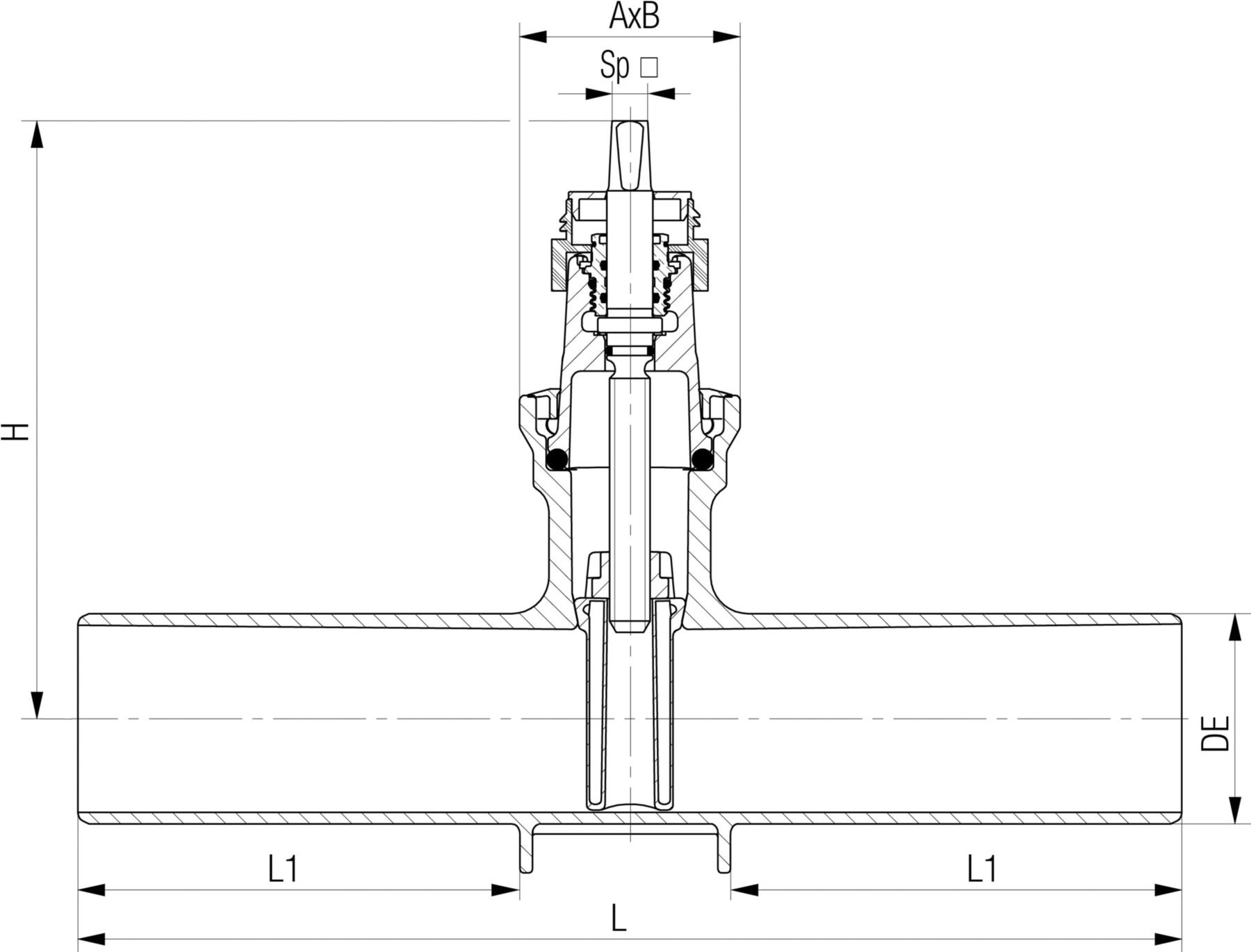 Schieber mit Spitzenden Fig. 5299 DN 150 - Von Roll Armaturen