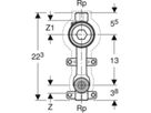 Wasserzählerstrecke 3/4" 603.099.21.1 mit UP-Ventil - Geberit Systemventile / Armaturen