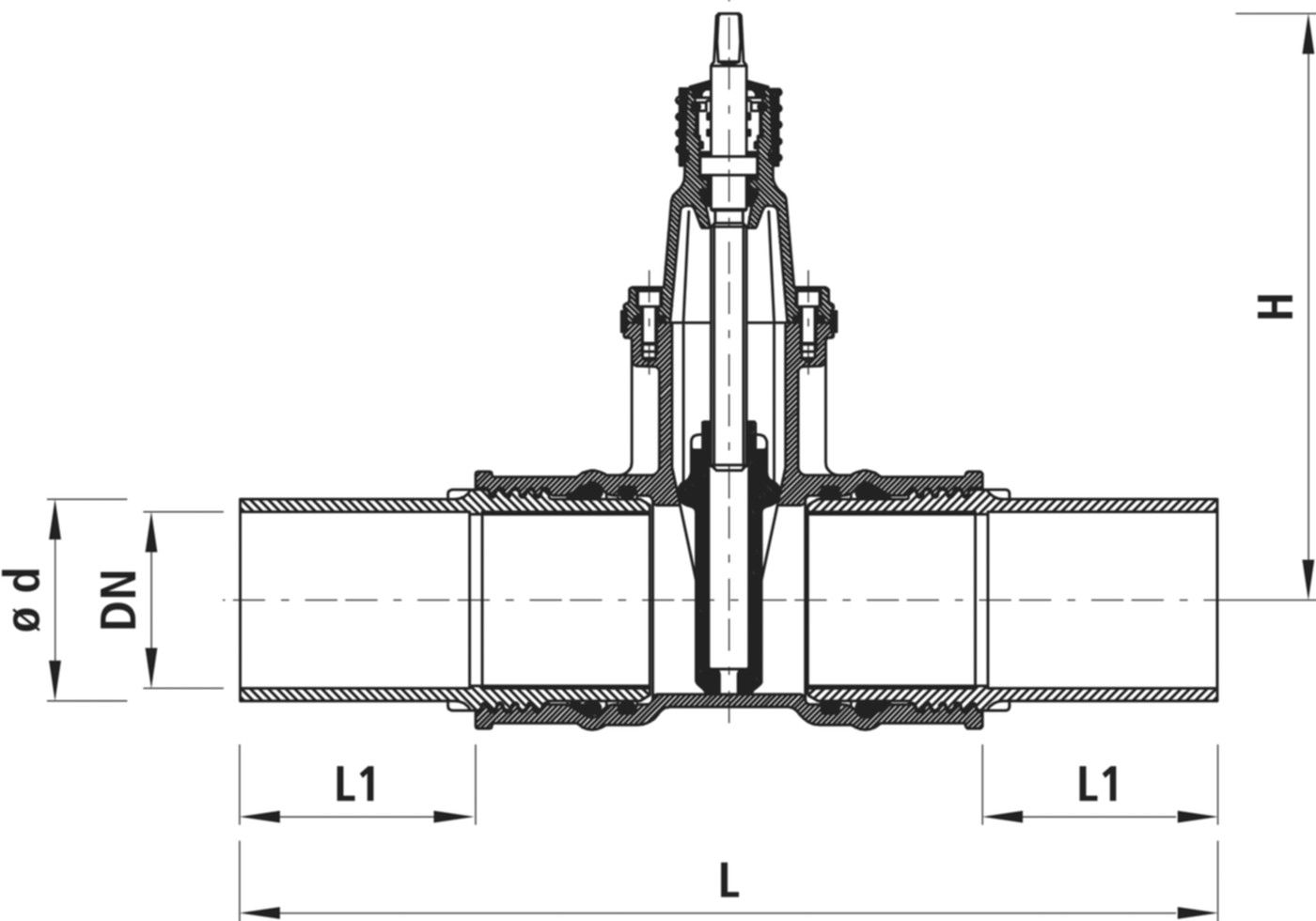 Einschweiss-Schieber für Gas 4815 DN 250 / d 280mm - Hawle Armaturen
