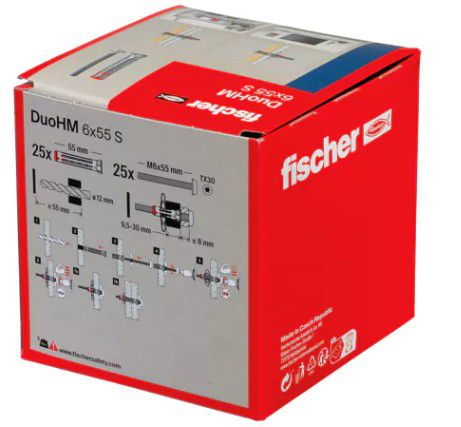 FISCHER Hohlraumdübel DuoHM mit Panhead-Schraube M6x55 S PH TX (572925) - Fischer Befestigung