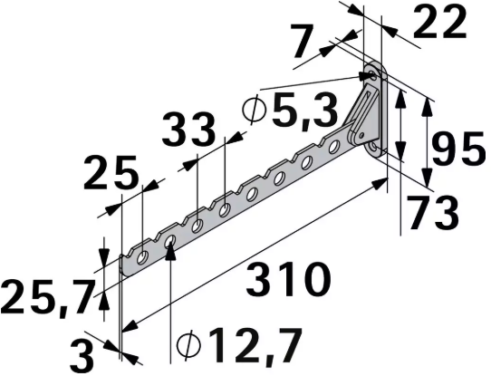 Hettich Kleiderlüfter Weiss 310mm - Diverse Möbelbeschläge und Zubehör