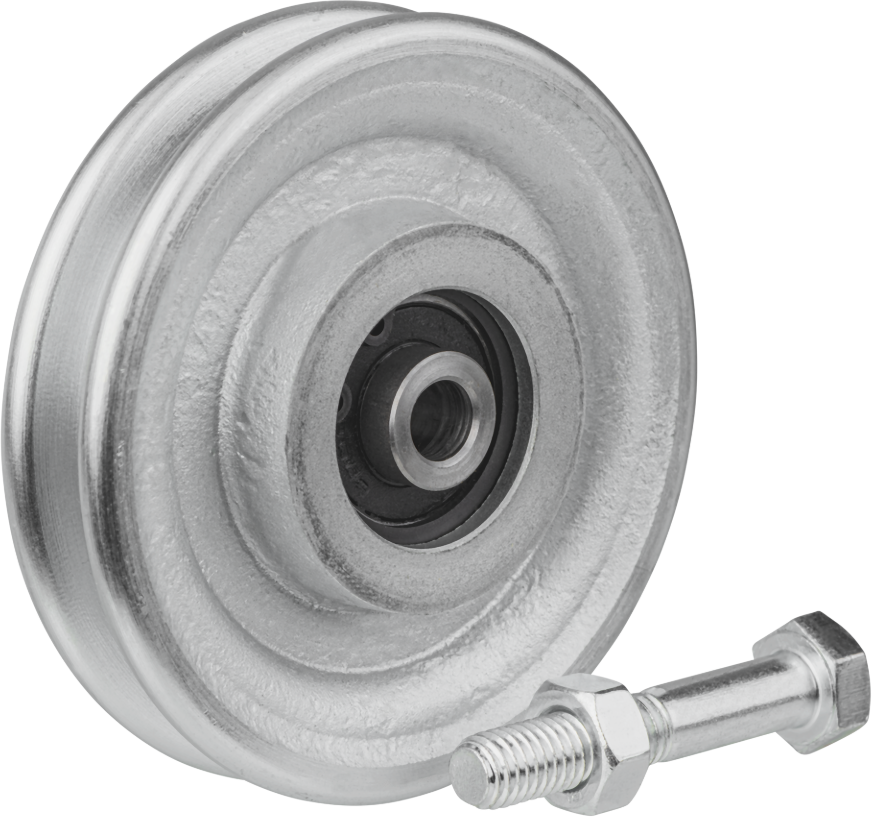 WEBI Drahtseilrollen, mit Kugellager D=120mm, Guss verzinkt - Seilrollen