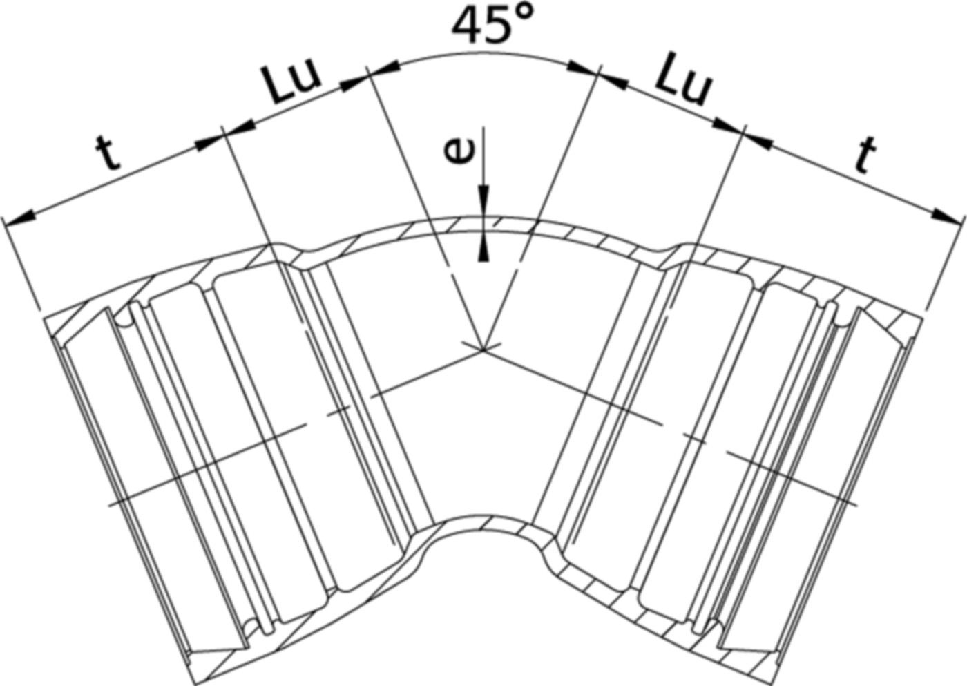 STM-Bogen 2M Novo-Sit MMK 45° DN 300 - WILD Steckmuffenformstücke