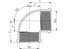 Winkel 90° 8090 IG/IG 21/2" - Rotguss-Gewindefittings